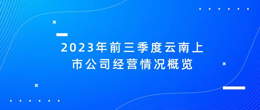天樞觀(guān)察：2023年前三季度云南上市公司經(jīng)營(yíng)情況概覽